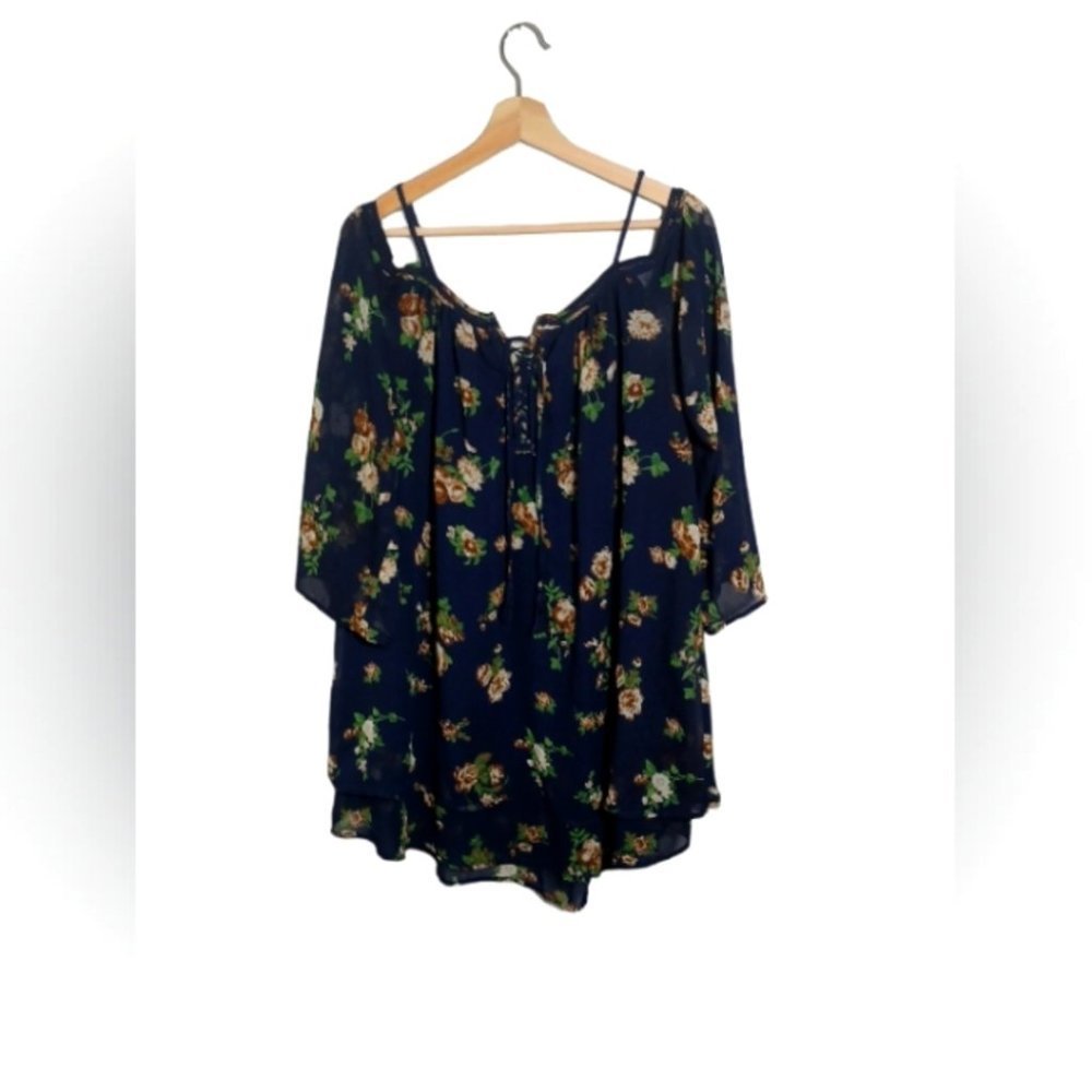 Blue floarl mini dress